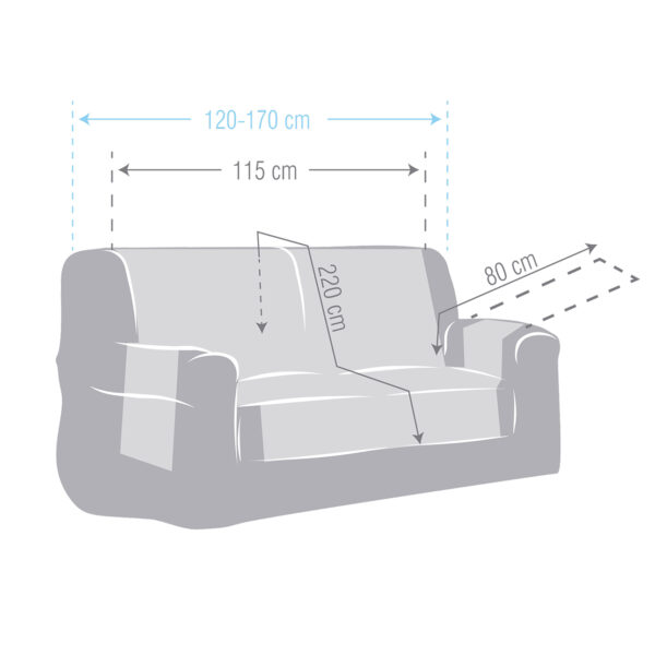 Pokrowiec na sofę dwuosobową Universal grey